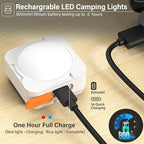 Rechargeable Camping Lights FLY2SKY 6Pcs White Tent Lights Mini Flashlight Portable LED Camping Lantern Survival Gear Camping Accessories for Hiking Backpacking Fishing Hurricane Emergency Outage