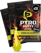 Phone Skope Pyro Putty: Single Use Waterproof Survival Fire Starter, 20 or 50 ct Foil Packs, Easy Tear, Easy Ignite, Fire Starters for Campfires