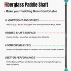 Kayak Paddles with Fiberglass Shaft and Reinforced PP Blade, Floating Adjustable Kayaking Oars, 3 Piece, 220-240 cm/86-94 Inches, 240-260 cm/94-102 Inches
