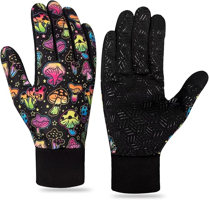 Pixel Panda Running Gloves for Men, Winter Warm Bike Glove for Smart Phone Texting with Non-Slip Silicone Gel - Thermal Windproof and Waterproof for Running, Cycling, Driving