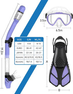 Snorkeling Gear for Adults Men Women,4 in 1 Snorkel Set with Panoramic View Diving Mask Anti-Fog Anti-Leak,Dry Top Snorkel,Fins and Travel Bag for Swimming,Snorkeling and Travel Diving