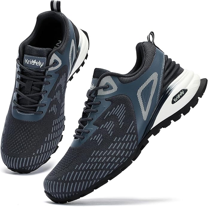 Kricely Men's Trail Running Shoes Non Slip Hiking Shoes Tennis Shoes Fashion Sneakers Workout Footwear