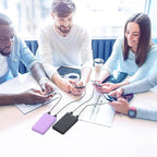 [2 Pack] Portable Charger Power Bank 10000mAh,Ultra Slim Compact External Battery Pack with USB C Input & Dual USB Outputs Backup Charger Compatible with iPhone 14,13, Samsung S20,Tablet-Black+Purple