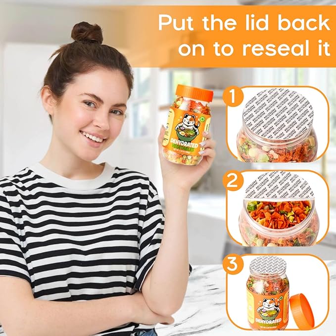 Dehydrated Dried Vegetables Ramen Toppings - 6.35oz Natural Mixed Vegetable Flakes, Noodle Soup, No Gluten& No Allergen, Freeze Dry Veggie for Cooking, Emergency Supply