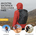 Hiking Backpack for Men and Women, 30L Waterproof Camping Backpack with 3L Water Bladder and Rain Cover, Lightweight Outdoor Sport Travel Daypack Rucksack for Climbing Cycling (Black)