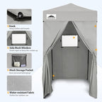 EAGLE PEAK Flex Ultra Compact 4x4 Pop-up Canopy, Sun Shelter, Changing Room, Portable Privacy Canopy Cabana for Pool, Fashion Photoshoots, or Camping, Gray