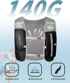 Running Hydration Vest with a 2L Water Bladder, Hydration Pack Lightweight Water Backpack for Running Hiking Cycling Marathon Trail for Men Women