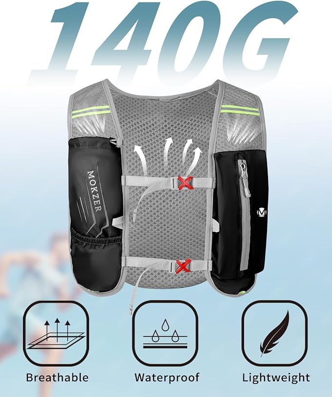 Running Hydration Vest with a 2L Water Bladder, Hydration Pack Lightweight Water Backpack for Running Hiking Cycling Marathon Trail for Men Women