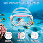Snorkeling Gear for Kids, Kids Snorkel Set for Ages 6-14, Dry Top Snorkel, Mask Set Kid Swimming Goggles Diving Mask Combo Set Anti-Fog Panoramic View Scuba Packages