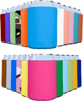 PartyPrints 200 Pack Multicolor Assorted Blank Can Cooler Sleeves, Customizable Bulk Insulated Foam, Collapsible Plain Drink Holder, Cold Beer Insulator | 12oz Regular, 16oz Tall Cans