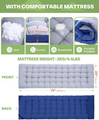 Sportneer Camping Cot: 1200D Double Layer Oxford Camping Cots for Adults - Heavy-Duty Foldable Cots for Camping Travel Tent Day Outdoor & Home Guest, Camping Cots with Mattress Carry Bag & 2 Pockets