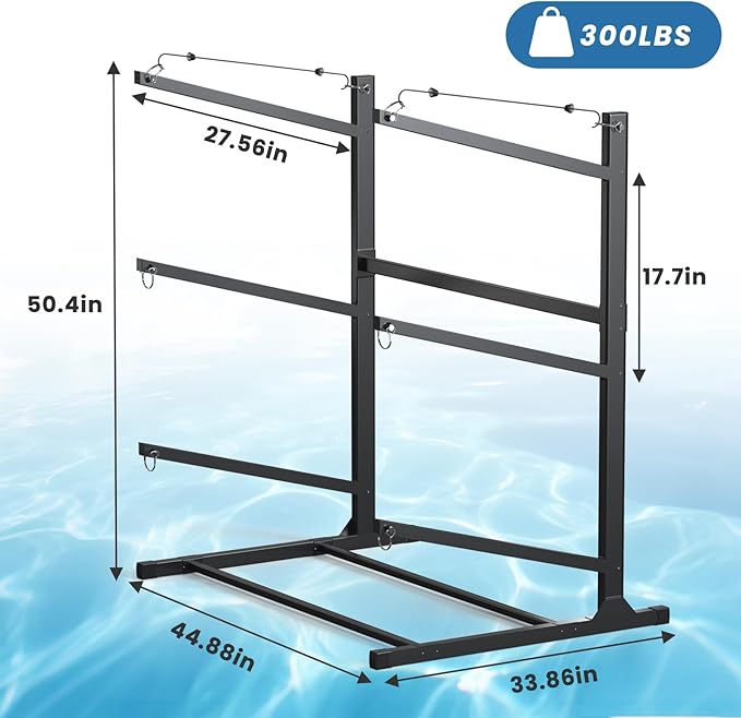 Kayak Storage Rack, Heavy-Duty Freestanding Kayak Racks for outdoor and Indoor storage, Kayak Stand for Garage, Rust-Proof Powder Coated Steel Kayak Holder for Canoes, Surfboards, Paddleboards,