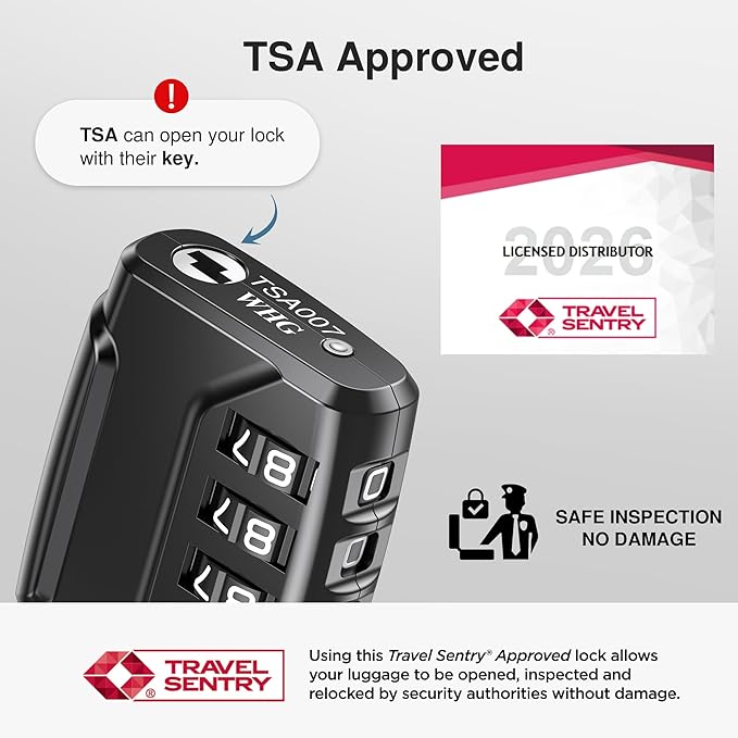 Puroma 4 Pack TSA Approved Luggage Locks, 4 Digit Combination Travel Cable Locks Resettable Code Lock with Zinc Alloy Body for Suitcase, Toolbox, Backpack, Bag, Gym Locker (Basic Black)