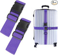 2Pcs Luggage Straps for Suitcase Travel Accessories TSA Approved, 80In Long Belts to Keep Your Suitcase Secure, Adjustable Bag Straps with Quick-Release Buckle for Travel Bag Closure, Purple