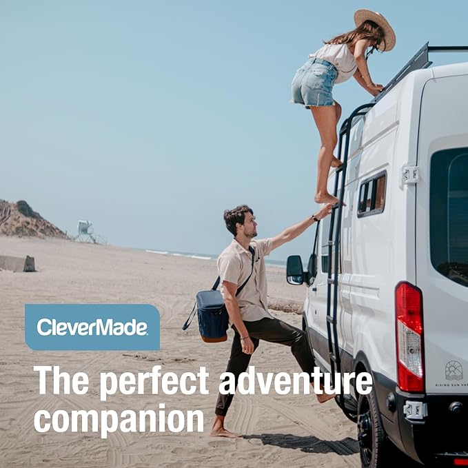 CleverMade Collapsible Insulated Cooler Bag – Leakproof Soft Folding Cooler for Beach, Travel, Car