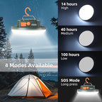 Camping Lantern 10500mAh Rechargeable Battery, 32W Ultra Bright LED Hanging Light with 3 Modes, Waterproof Portable Tent Lighting for Outdoor Emergency & Hiking