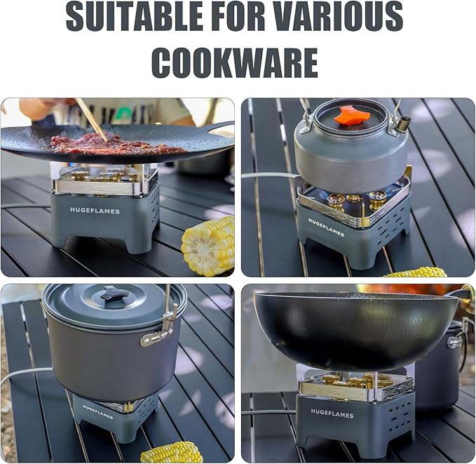 Portable Camping Stove, Powerful Gas Stove, Propane Camp Stove with Carrying Case, 30,000 BTU Small Propane Stove, Gas Burners for Cooking Outdoor Hiking Picnic BBQ