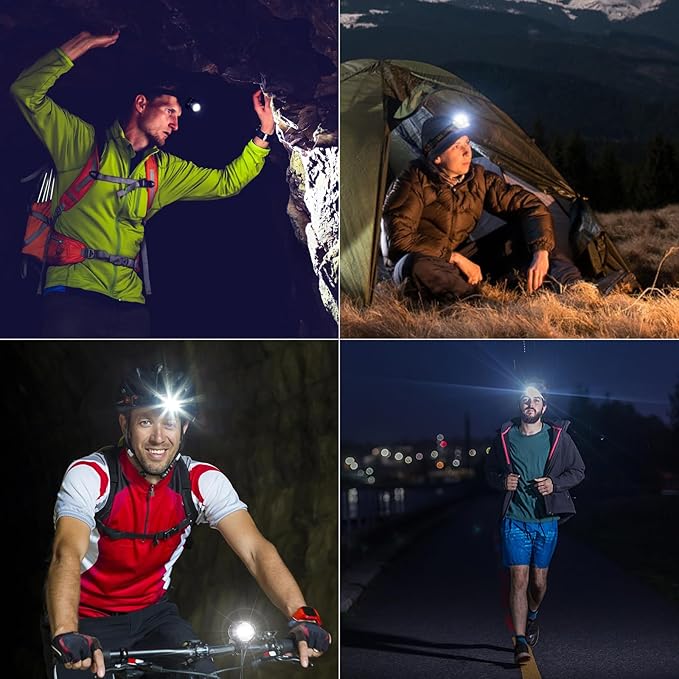 azamine Rechargeable Headlamp Super Bright 99000 Lumens, 2Pack LED Head Lamp with 3 Modes, 90° Adjustable Head Lights for Forehead, IPX6 Waterproof HeadLamps for Adults Camping Hunting Hiking