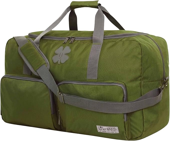 Lucky Travel Duffel Bags 65L, Gym Bag, Travel Bag & Large Duffle Bag for Men, Foldable Overnight Weekender Bags for Women & Men with Adjustable Shoulder Strap, Loden Green