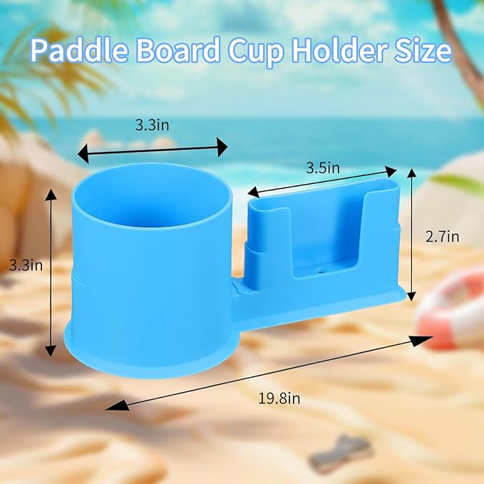 Paddleboard Cup Holder，Non-Tipping Kayak Cup Paddle Board and Stand Up Paddle Board Accessories，2 in 1 Stand Up Paddleboard Drink Holder for Types of Cup Bottle Drink & Phone Holder