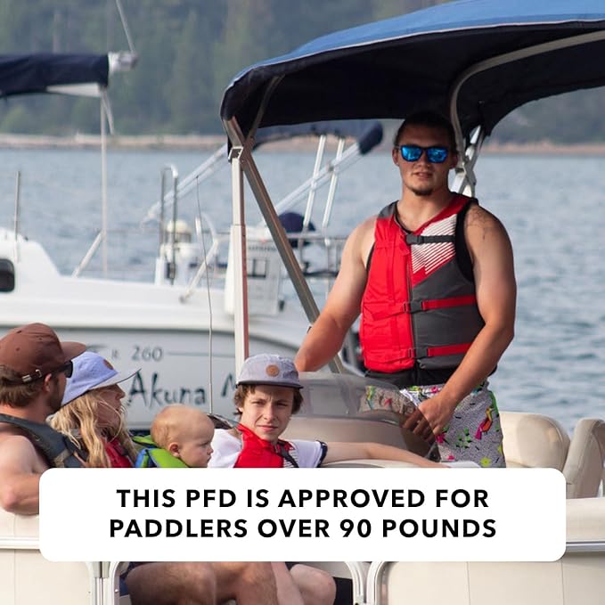 Stohlquist Universal Fit Adult Life Jacket PFD (2 or 4 Pack) Coast Guard Approved for Men and Women 90+ lbs, Lightweight Neoprene and Adjustable, Ideal for Boating, Kayaking & Water Sports