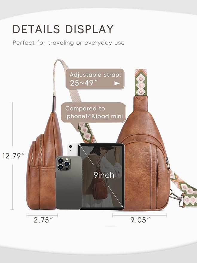 CLUCI Crossbody Bags for Women Men,Leather Sling Bag Cross Body Backpack for Woman Gifts for Women Birthday Unique