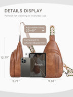 CLUCI Crossbody Bags for Women Men,Leather Sling Bag Cross Body Backpack for Woman Gifts for Women Birthday Unique