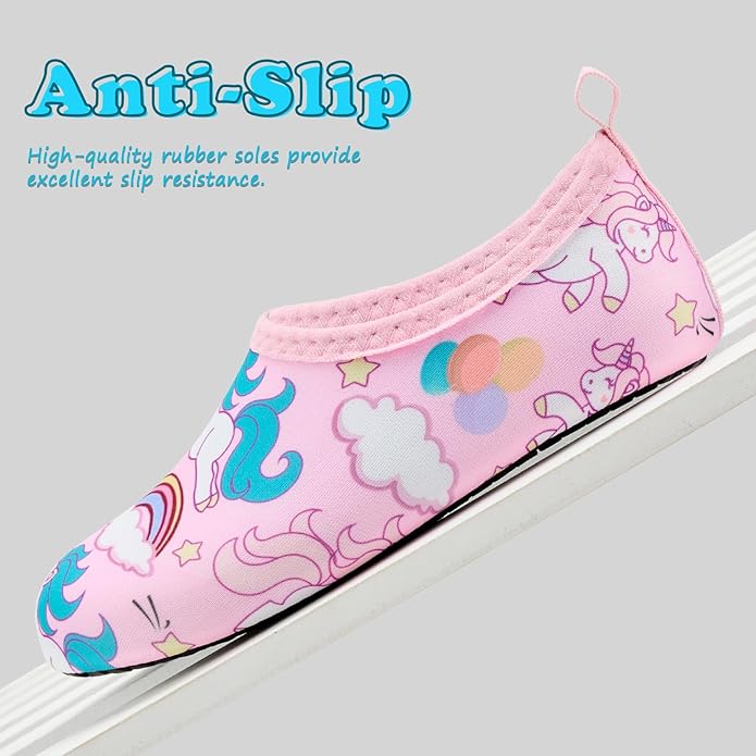 Deevike Kids Water Shoes Boys Grils Barefoot Quick Dry Aqua Socks Beach Shoes for Toddler Sports Swim Surf Outdoor Walking