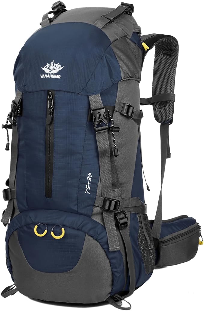 WoneNice 50L(45+5) Waterproof Hiking Backpack - Outdoor Sport Daypack with Rain Cover