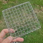 2Peices Backpacker Bushcraft Grill Grate Stainless Steel BBQ Cooking Grill Mesh Campfire Grill Square Round for Camping, Backpacking, Hunting Fishing
