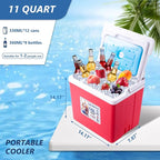 11Qt 19Qt Insulated Portable Cooler Leak-Proof Ice Chest Lunch Box Hard Coolers with Extra Ice Pack for BBQ, Camping, Pincnic