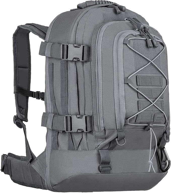 Tactical Backpack Military Hiking Daypack - Molle Backpack for Men 3 Day Assault Pack Bug Out Bag for Camping (Grey)
