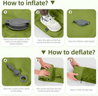 Double Sleeping Pad Camping, Self Inflating 6'' Extra-Thick 2 Person Pillow Built-in Foot Pump Waterproof Inflatable Sleeping Mat Backpacking, Tent, Hiking, Portable Camping Pad