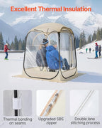 VEVOR Pop up Sports Tent, 8 Sizes Optional Clear Bubble Tent for 1-6 Person, Waterproof Outdoor Pod with Floor Mat & Top Cover, Garden Igloo Dome Tents Camping Shelter for Sports Watching