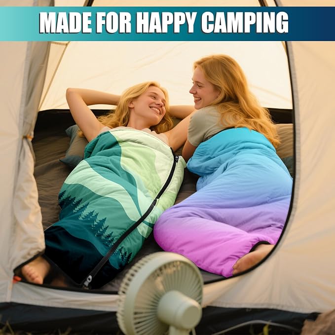 Sleeping Bags for Adults, 3 Seasons Warm Cold Weather Lightweight Waterproof Backpacking Camping Sleeping Bag for Camping Hiking Traveling Outdoor, Camping Gear Equipment