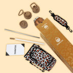 40 Oz Water Bottle with Strap Stainless Steel Sports Water Bottle with 3 Lids (Straw, Chug and Flip Lid) Insulated Leak Proof Metal Jug for Men & Women - Gold Leopard