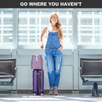 Kono Luggage Set 4 Piece Carry On Hardside Luggage with TSA Lock Spinner Wheels Carry On Suitcase Purple