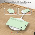 Dual Platform(Both iOS&Android) Rechargeable Air Tags Wallet Tracker Card, Smart Wallet Finder, Compatible with Apple Find My & Google's Find Hub, Item Locator, Wireless Charging (Green-1 Piece)