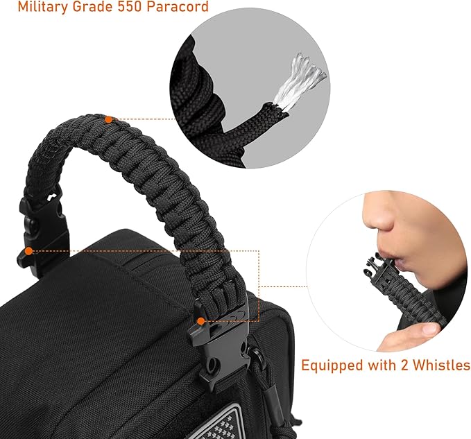 Tactical Toiletry Bag for Men Dry Wet Separate Dopp Kit Travel Hygiene Bag EDC Utility Tool Molle Pouch Mens Shaving Kit Travel shower Bags (Black)