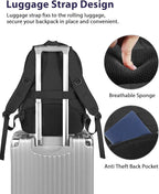 MATEIN 18.4 Inch Laptop Backpack 50 L, Extra Large Anti Theft Carryon Backpack TSA Approved, Work Business Bag with Multiple Compartments & Luggage Strap for Travel, Gifts for Men Women, Black