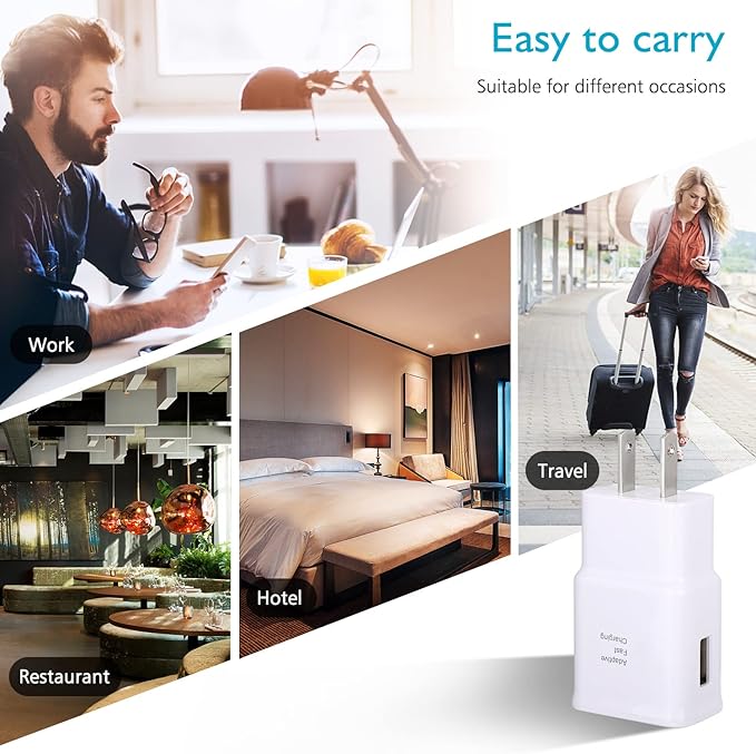 Android Charger Fast Charging, Type C Fast Charger Block with 5FT USB Type C Cable for Galaxy S23/S23 Ultra/S22/S21/S20/S20+/S10/S10+/S10e/S9/S9+/S8/S8Plus/Edge/Active/Note 8/9/10/20-White