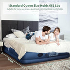 AYAMAYA Queen Camping Air Mattress with Built-In & Detachable Electric Pump -Portable 16 Inch Luxury Double High Inflatable Airbed,Self Inflating Air Mattress,No Power Outlet Needed for Camping & Home