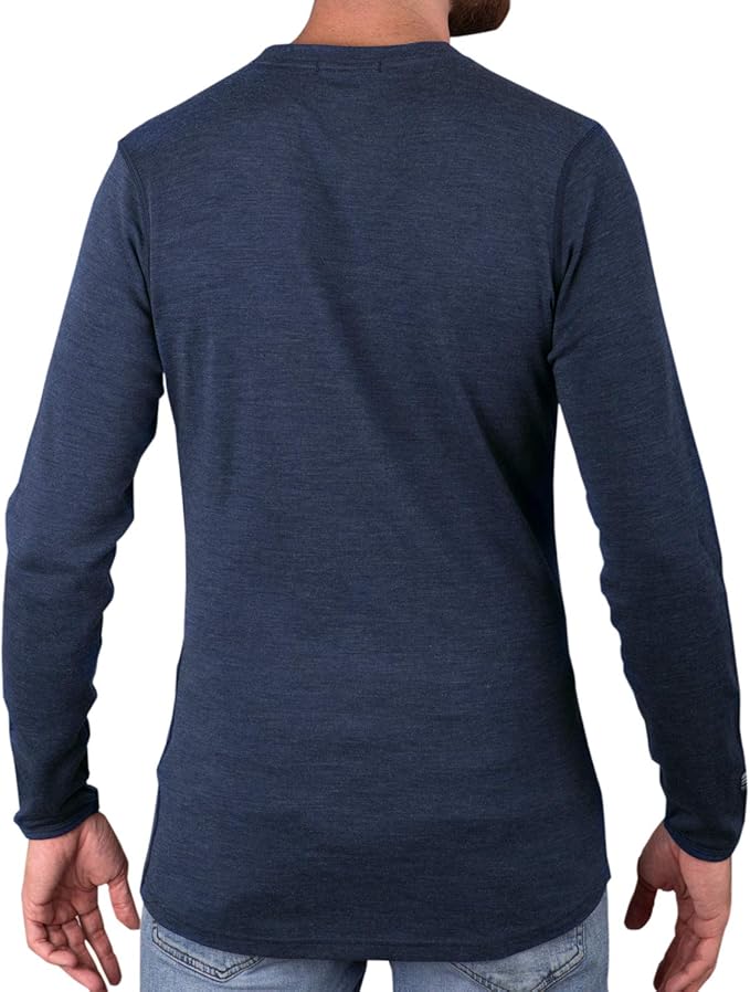 MERIWOOL Mens Base Layer - 100% Merino Wool Midweight Long Sleeve Thermal Shirt