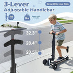 Scooter Luggage for Kids Scooter Suitcase for Ages 4-12, 4 in 1 Kids Luggage Boarding Suitcase Detachable & Foldable Scooter Travel Trolley Ride On Luggage-Blue