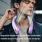 Portable Neck Fan,Hands Free Personal Wearable Bladeless Fan,6000mAh USB Rechargeable,360° Cooling,LED Display,4-Speeds,Birthday Gifts for Men Women Dad Mom,Outdoor Indoor Travel Camping (Purple)