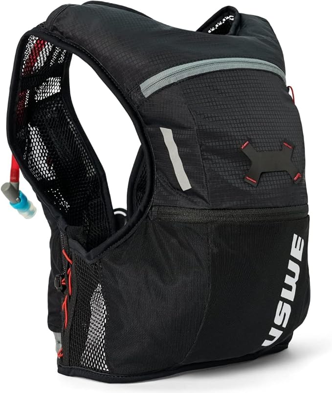 USWE Rush 8L Bike Hydration Vest, Adjustable Chest Straps Running Hydration Vest, 2.0L Hydration Bladder, Mountain Biking, Gravel & Cycling with Reflective Details, Men & Women