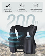 Running Vest for Women Men, USA Original Patent, Adjustable Chest Straps Running Hydration Vest with 500ml Soft Flask, Lightweight Reflective Hydration Backpack for Marathon
