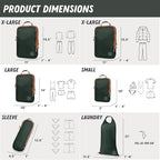 Large Compression Packing Cubes for Travel-Packing Cube Luggage Organizers 7 Piece Set for Checked Luggage-Ultralight, Expandable/Compression Bags by TRIPPED Travel Gear (Green and Brown)