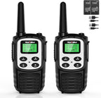 Walkie Talkies Long Range for Adult, MT10 Rechargeable Walkie Talkies FRS Two Way Radio, NOAA, 1200mAh Li-ion Battery USB-C Cable, LED Flashlight,VOX Walkie Talkie for Camping 2Pack (Silver)