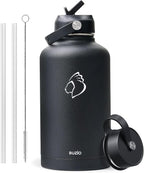 BUZIO Vacuum Insulated Stainless Steel Water Bottle 87oz (Cold for 48 Hrs/Hot for 24 Hrs) Half Gallon BPA Free Double Wall Travel Mug/Flask for Outdoor Sports Hiking, Camping, Running, Black